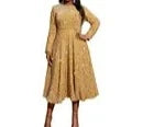 Arielle - Gold Sequin A Line Midi Dress